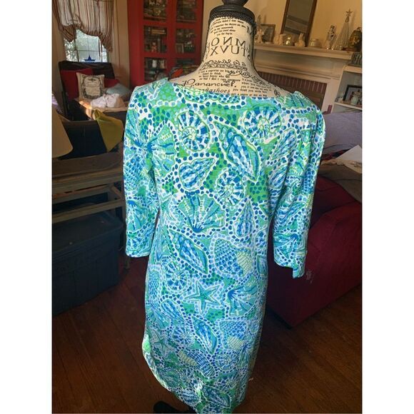 Hatley Small Summer Green & Blue Sea Shell Dress - Picture 2 of 7